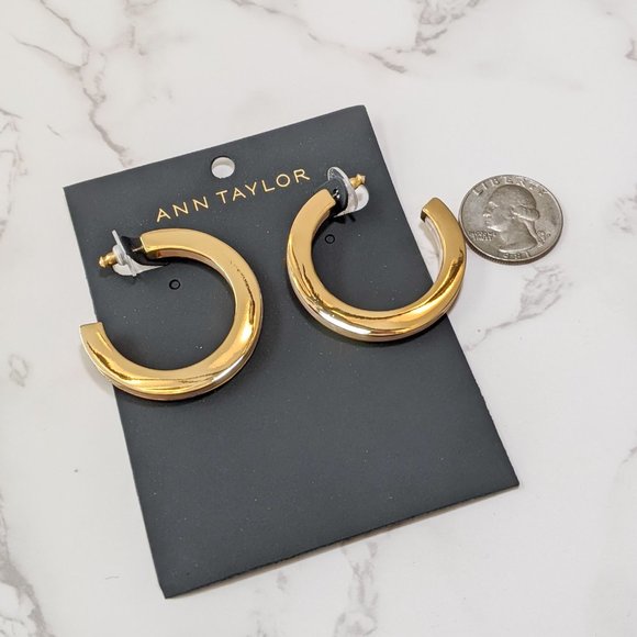 Ann Taylor Tortoiseshell Print Hoop Earrings - Picture 8 of 8